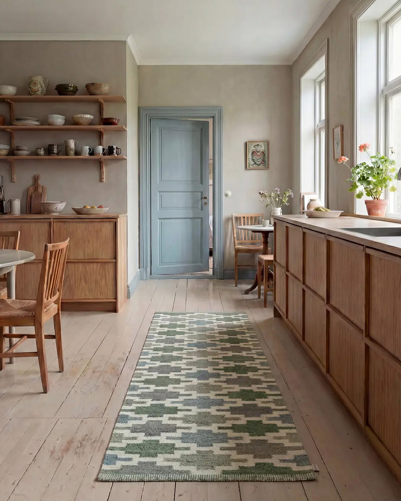 Teppich Korsnäs Blaugrün