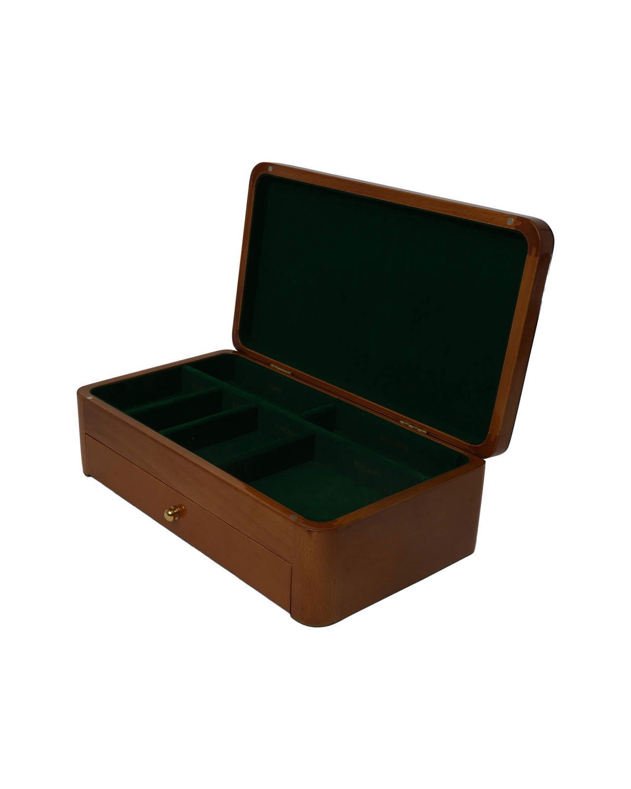 Världskarta smyckeskrin brun L