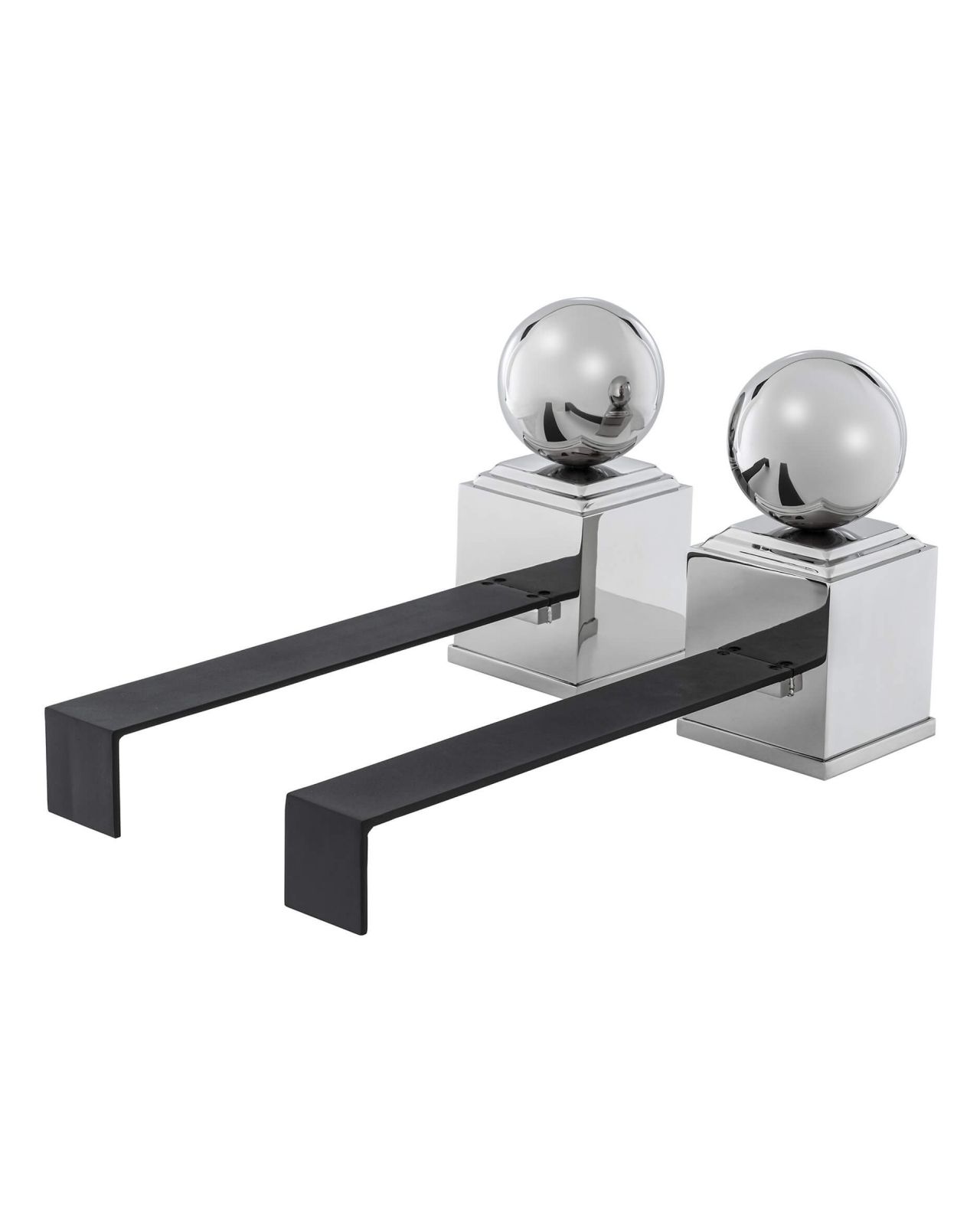 Viviers andiron nickel 2-pack
