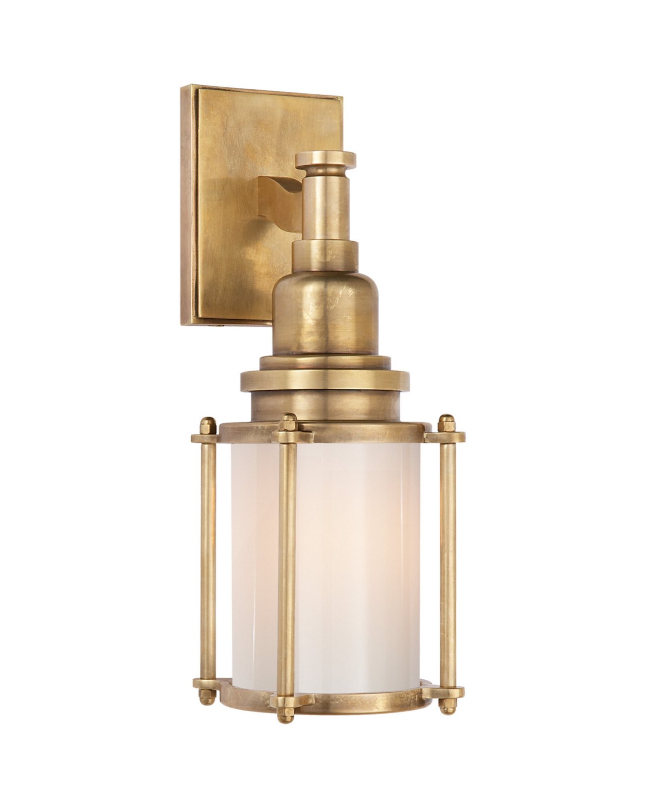 Stanway Sconce Antique Brass/White