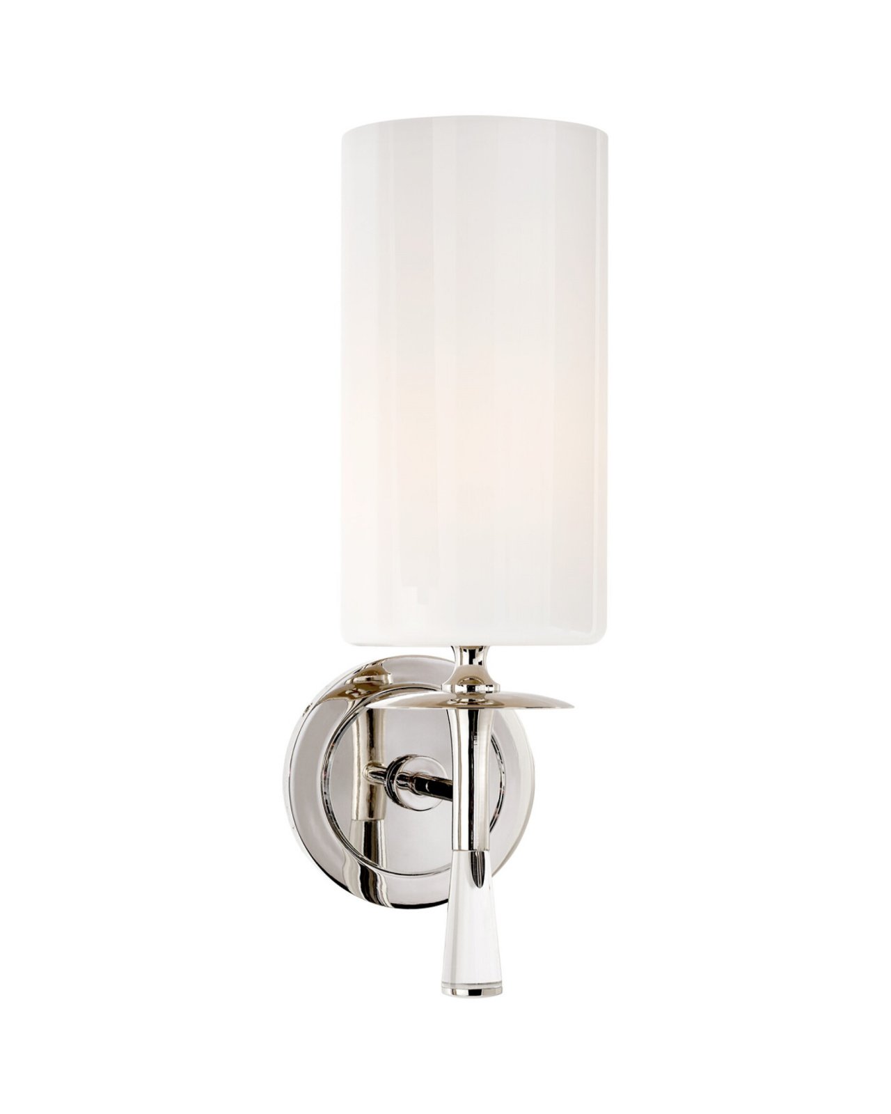 Drunmore Single Sconce Polished Nickel and Crystal/White