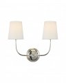 Vendome Double Sconce Polished Nickel/Linen