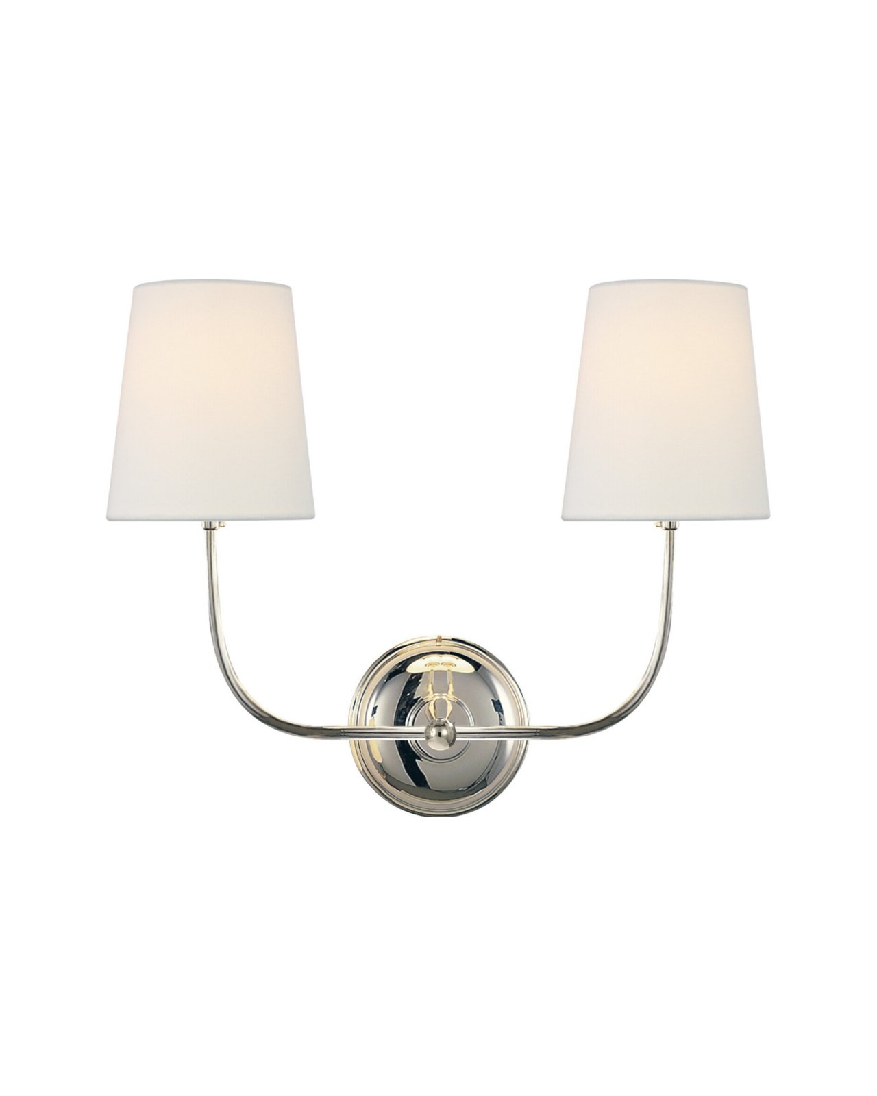 Vendome Double Sconce Polished Nickel/Linen