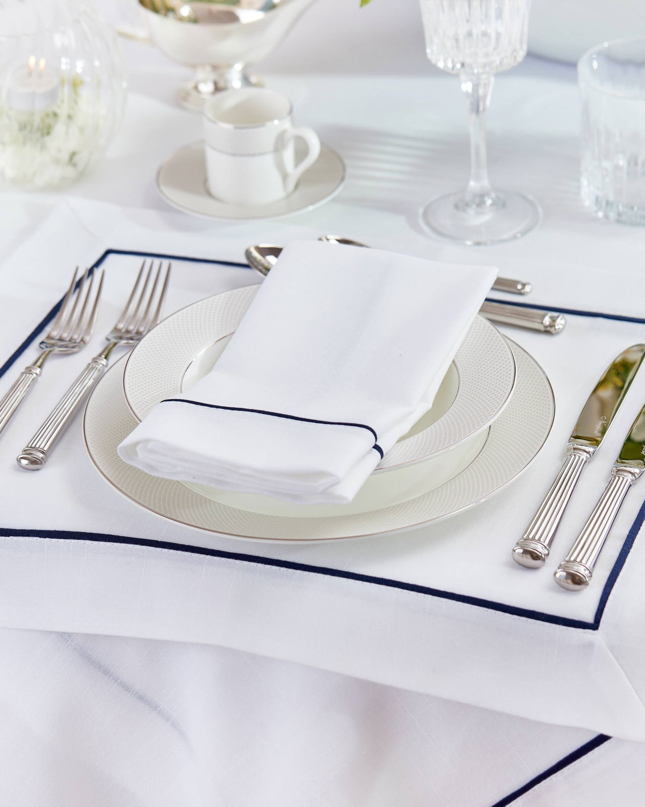 Castleford Holiday Napkin White/Blue