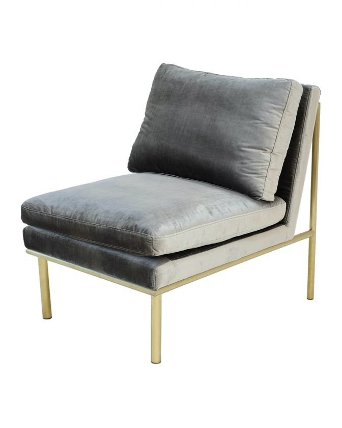 April lounge chair dorian grey / brass