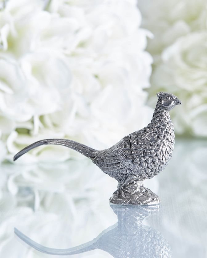 Pewter Pheasant Place Card Holder