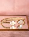 Mini Drop armband white opal guld