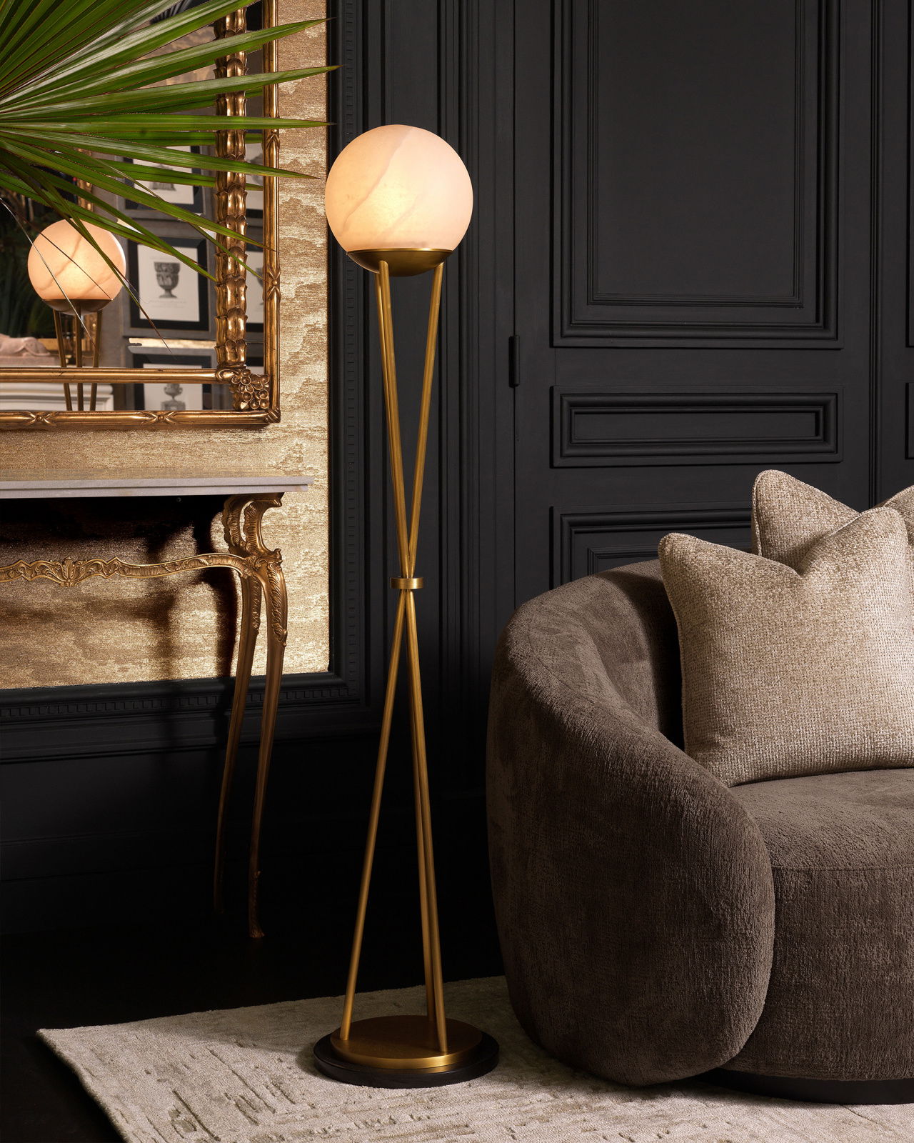 Izzy vloerlamp antiek messing