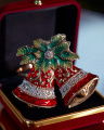 Isabelle Bells Napkin Ring Red