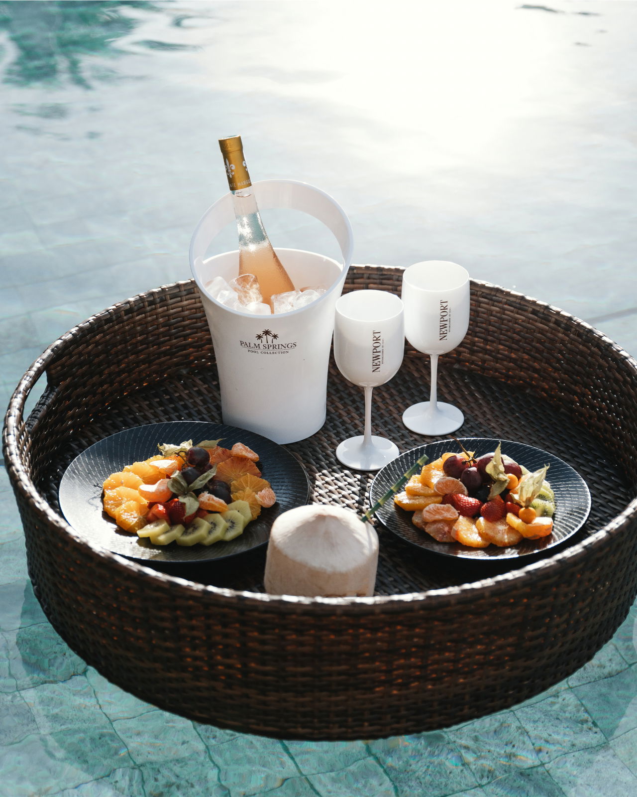 Flytande poolbricka rund