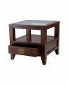 Martino side table with glass top Noble Brown
