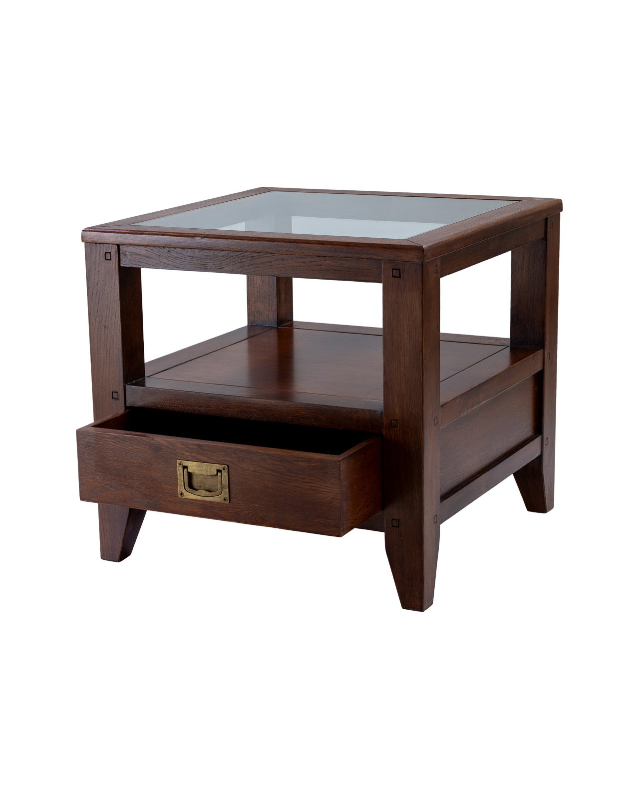 Martino side table with glass top Noble Brown