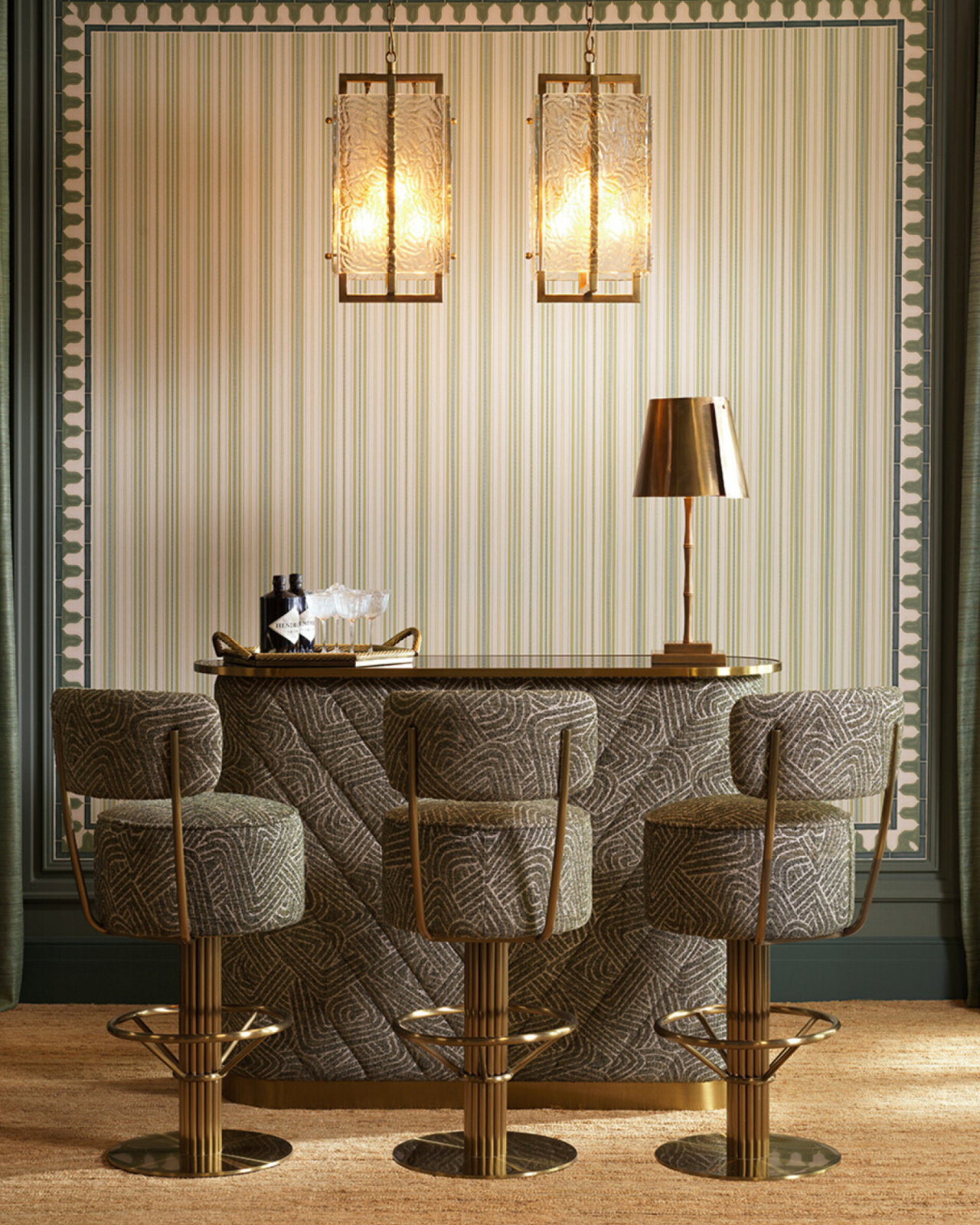 Carleton Swivel Bar Stool With Back Camari Green