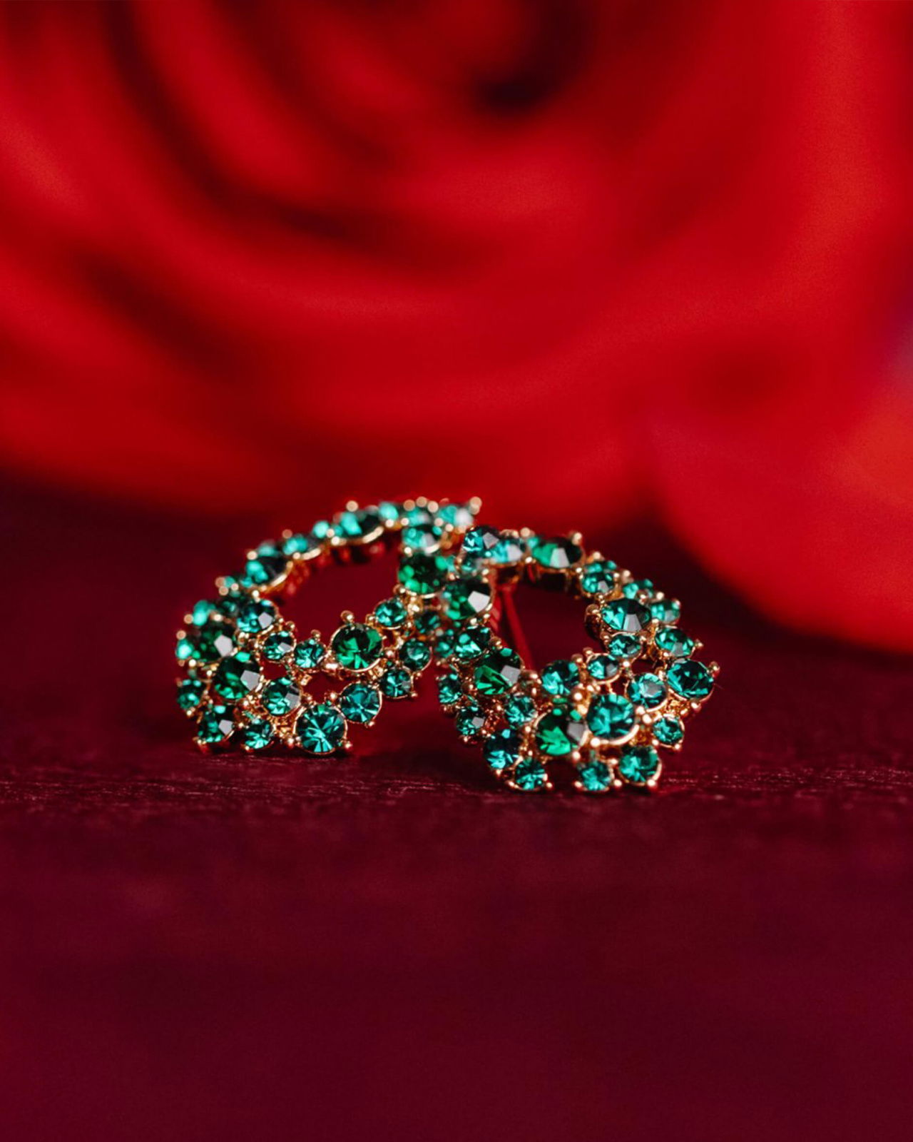 Petite Alice Earrings Emerald