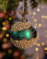 Cornell Bauble Green/Gold 10cm