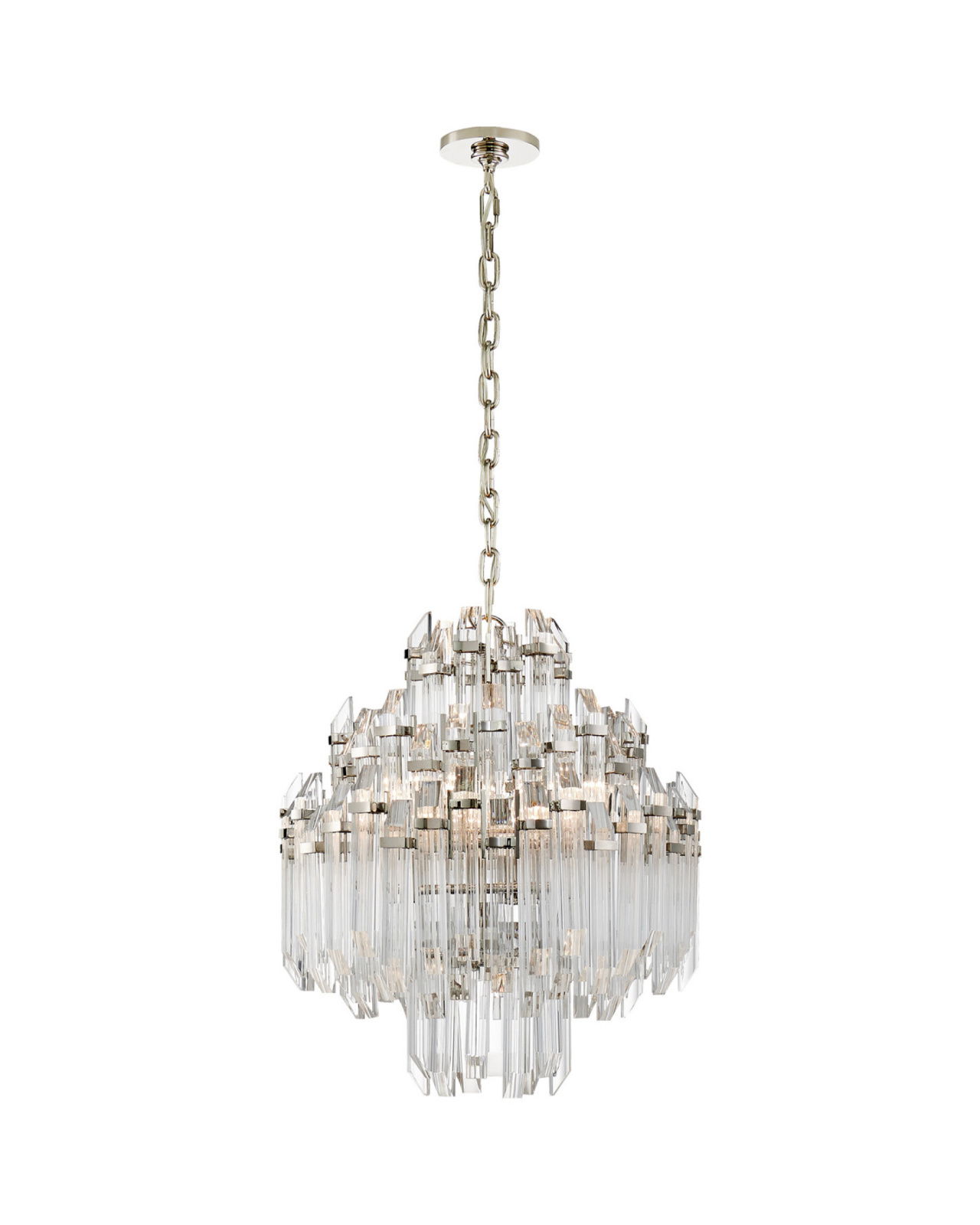 Adele Four Tier Waterfall Chandelier Polished Nickel