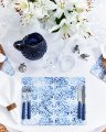 Portofino placemat blauw/wit 6-pack
