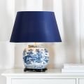 Nanjing bordlampe blå/hvit