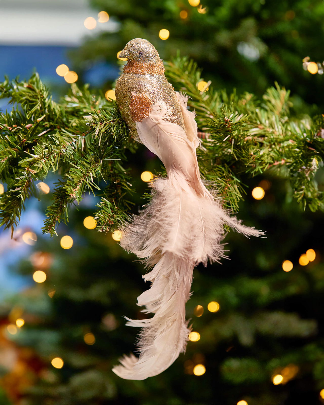 Quentin vogel kerstdecoratie goud