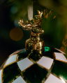 Damian Bauble Green/White 10cm