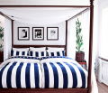 Southampton Stripe Pillowcase Blue/White 2-pcs