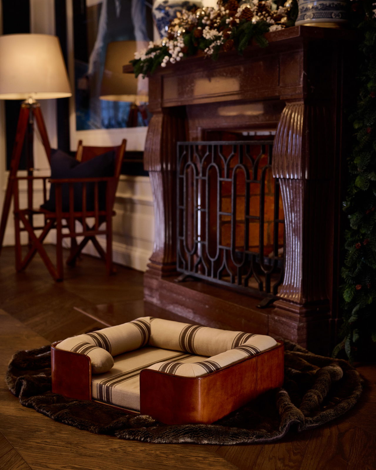 Kensington Dog Bed Boathouse Ticking