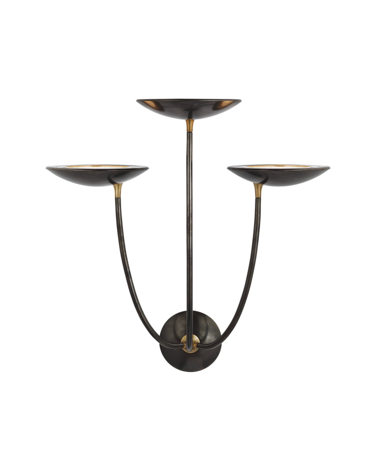 Keira Triple Sconce Bronze and Antique Brass Large