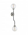 Bistro Double Wall Sconce  Polished Nickel/Clear Glass