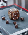 Dice game brown/brass