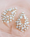 Alice Earrings White Opal