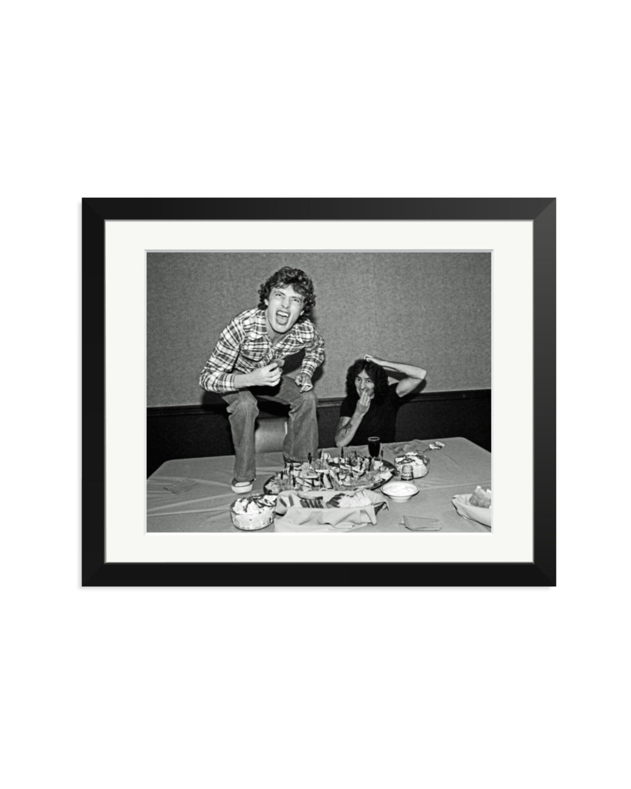 Angus Young and Bon Scott at Lunch, 1977 Black / Medium