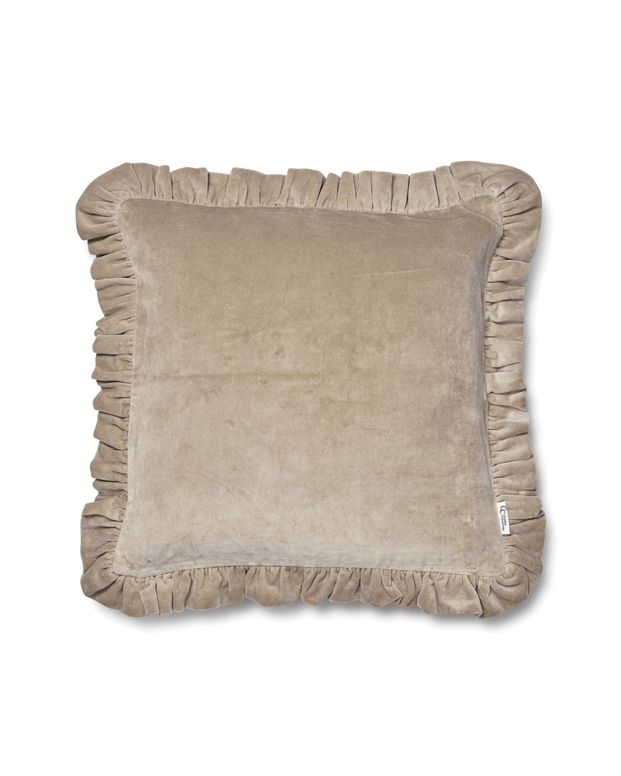 Frilled kuddfodral beige