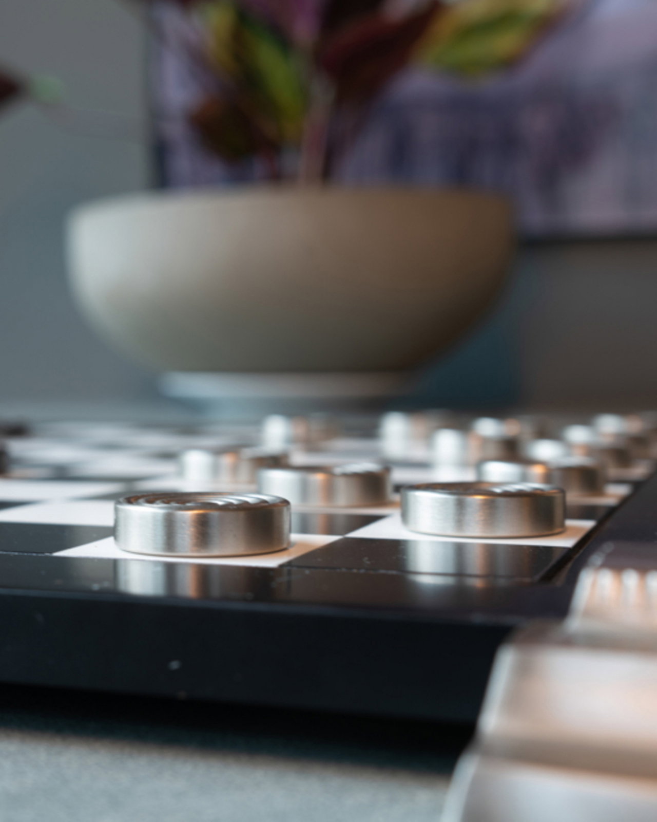 Checkers Set Black/Silver