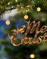 Merry Christmas Weihnachtsschmuck Gold S