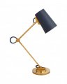 Benton Adjustable Desk Lamp Natural Brass/Navy Leather