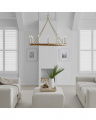 Darlana Wrapped Ring Chandelier Antique-Burnished Brass/Natural Rattan L