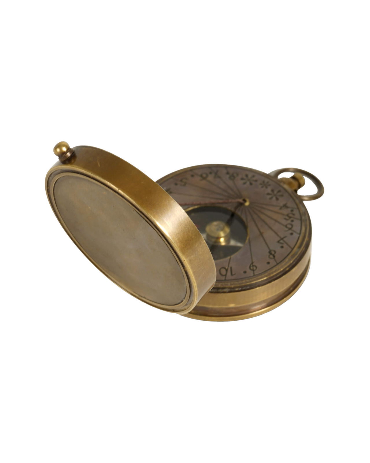 Mini kompass antik mässing