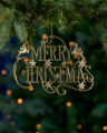 Merry Christmas Weihnachtsschmuck Gold 13cm