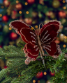 Celyn butterfly Christmas tree decoration, burgundy