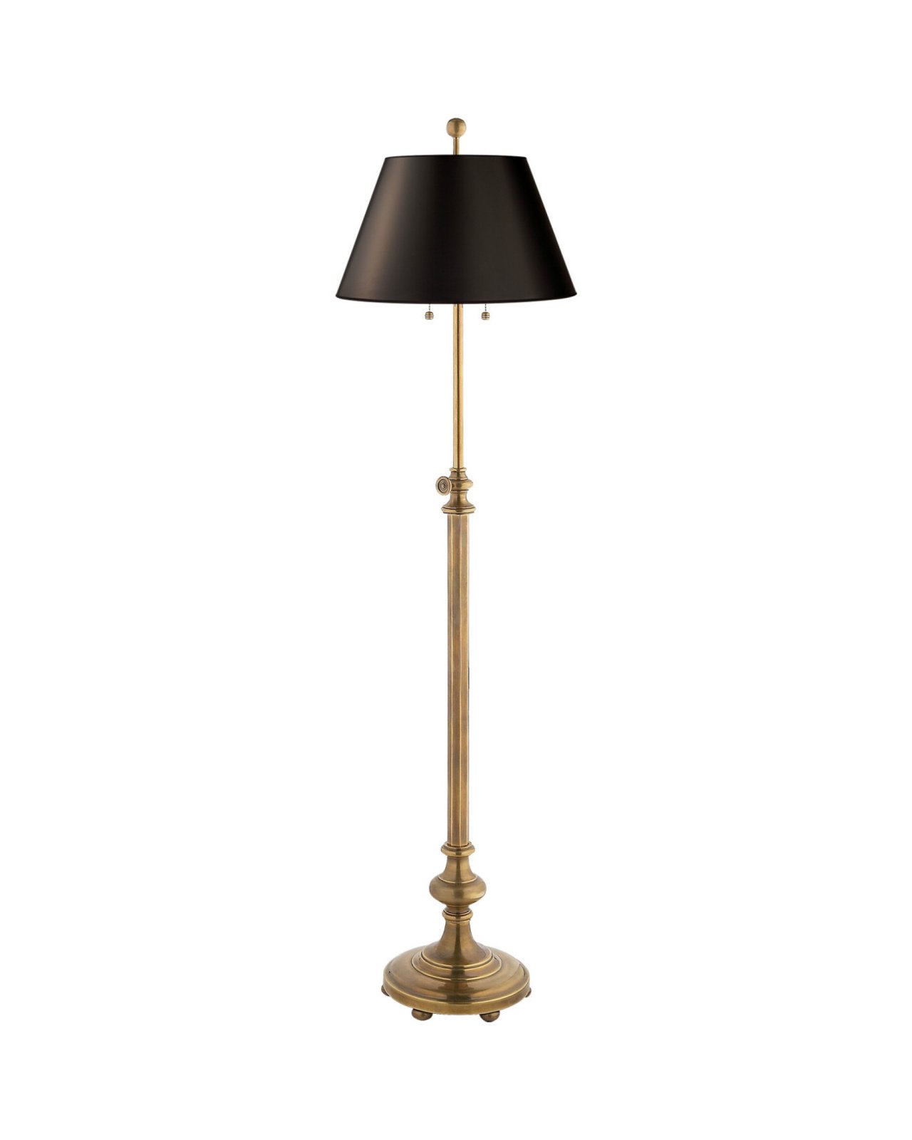 Overseas Adjustable Club Floor Lamp Antique Brass/Black