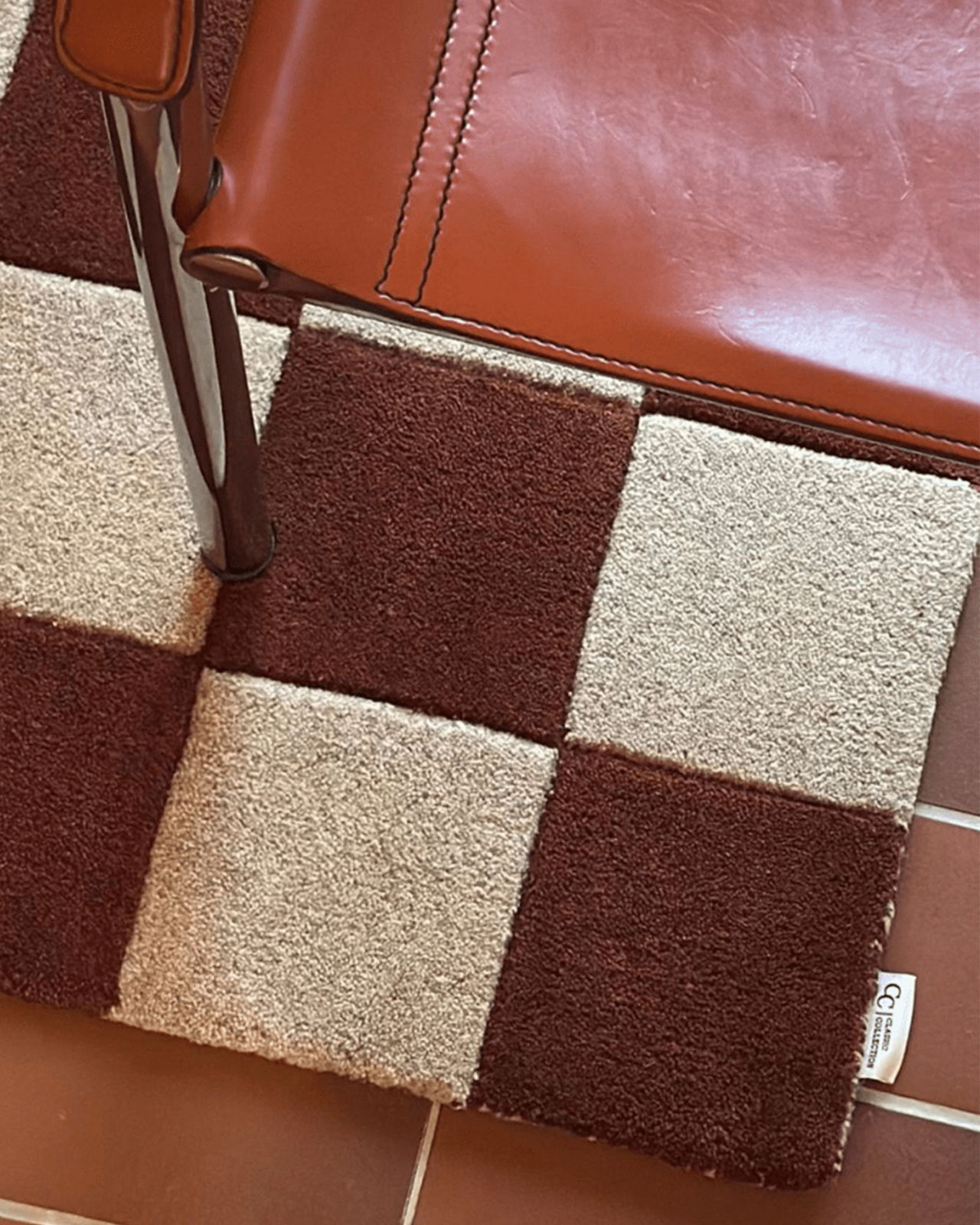 Doormat Square terracotta natural