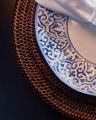 Cognac rotan ronde placemat