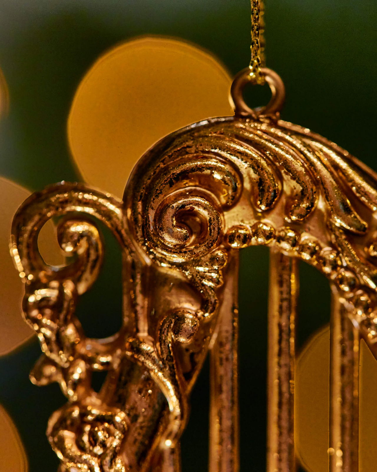 Allegra harpa julgransdekoration guld