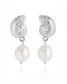 Seadora pearl rhodium earrings