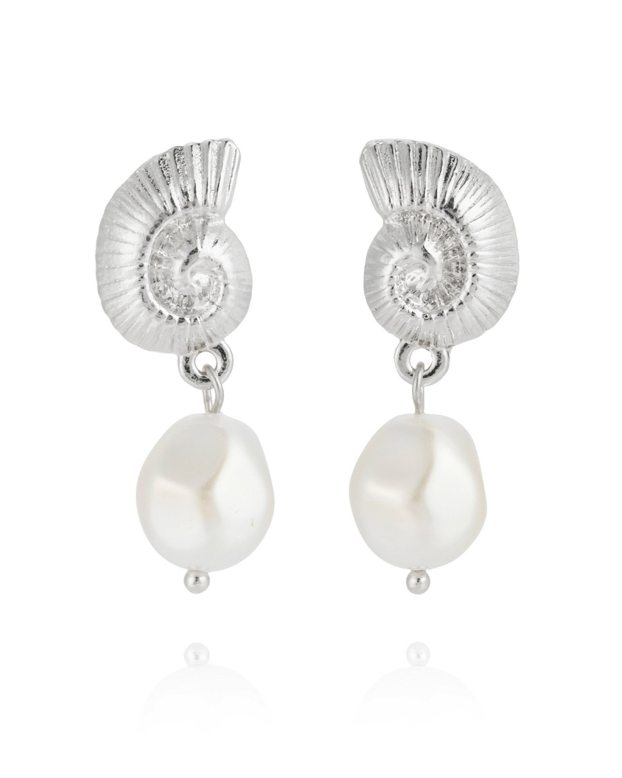 Seadora pearl rhodium earrings