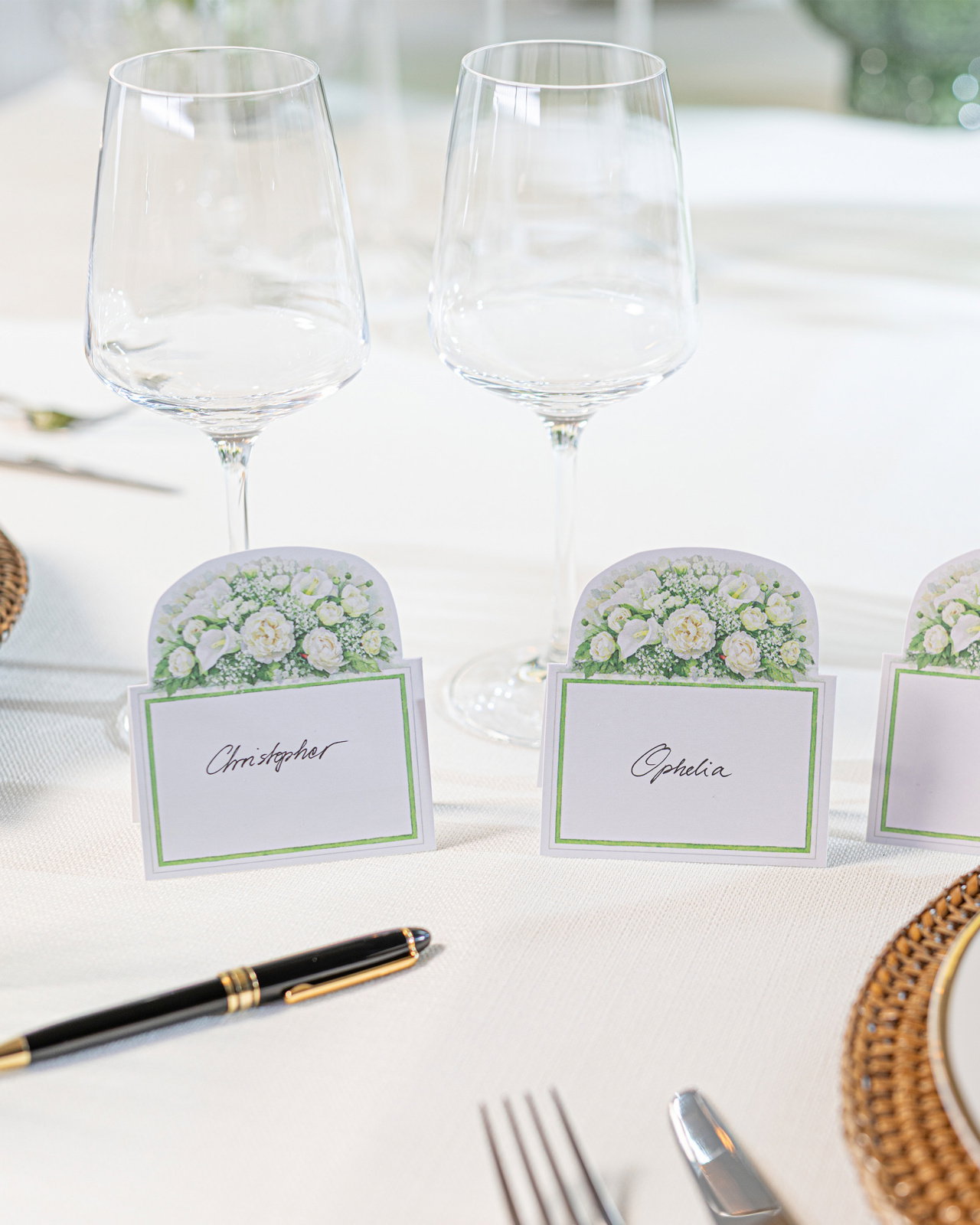 Ivory Bloom placeringskort 8-pack