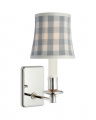 Tara 12" Sconce Nickel/Sky Elton Check Soft Empire Shade