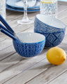 Capri Azzurra Bowls Blue/White Set Of 6