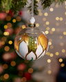 Adrielle Bauble Gold/White 10cm