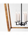 Darlana Medium Wrapped Lantern Aged Iron and Rattan
